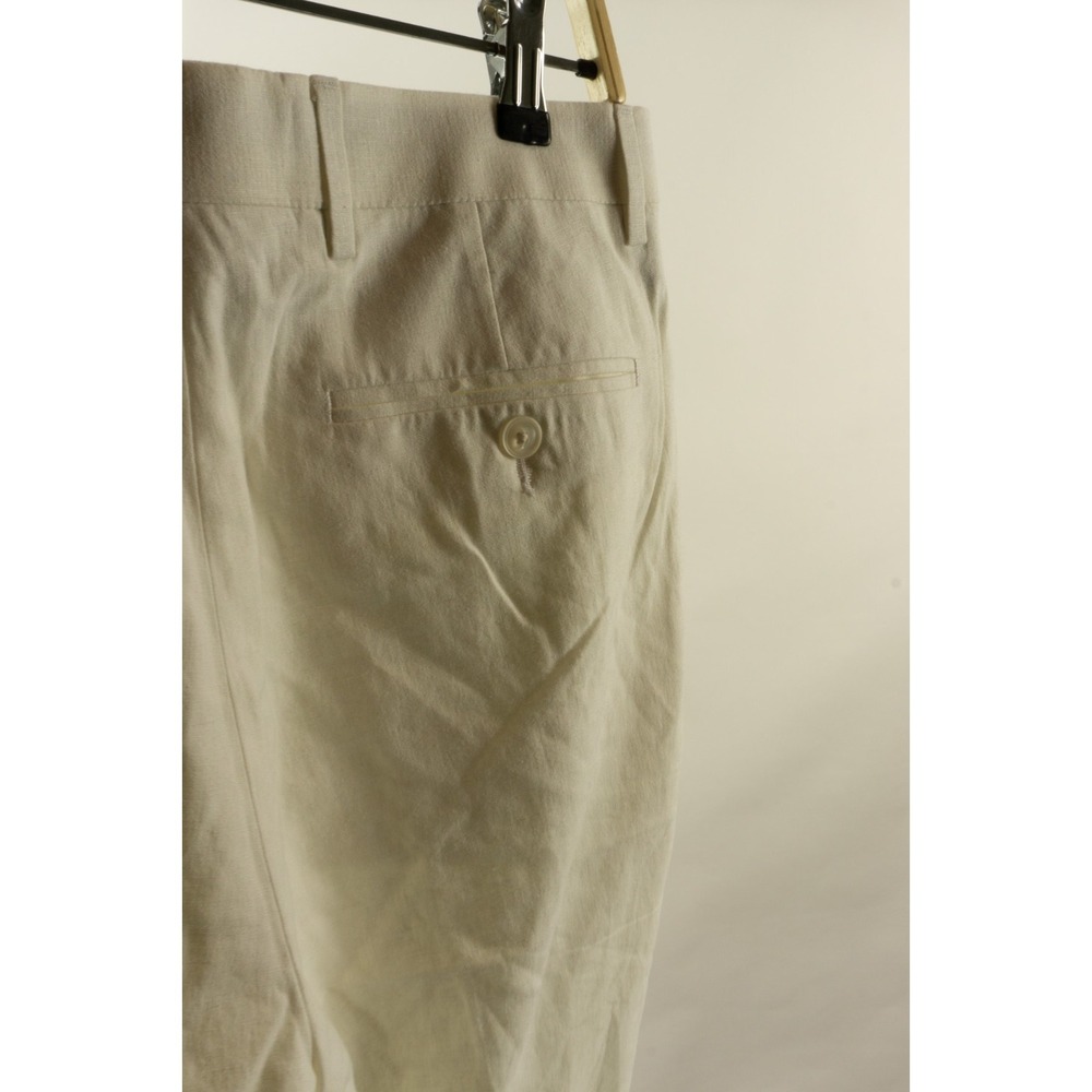 $125 Tommy Hilfiger Modern-Fit Linen Dress Pants Men's 33 x 30 Solid White Flat - Picture 6 of 11